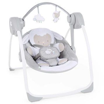 Укачивающий центр шезлонг-качели Ingenuity Comfort 2 Go &ndash; Cuddle Lamb (6 скоростей качания, мелодии и звуки)