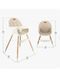 Стільчик для годування MoMi Reki Beige 2в1 (5-точкові ремені безпеки, регулювання стільниці) KRKA00035 Бежевий