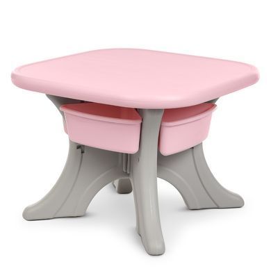 Дитячий пластиковий столик з 2-ма стільцями Bambi NEW TABLE-8 Сіро-рожевий | Дитячий стіл і стілець NEW TABLE-8 фото