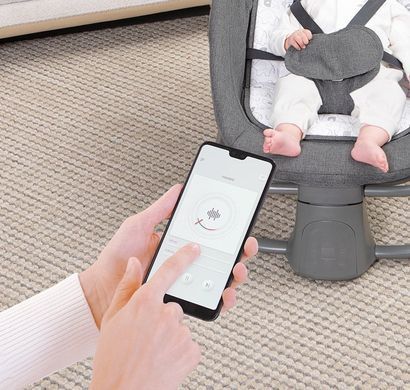 Заколисуючий центр-шезлонг Mastela (москітна сітка, музика, таймер, APP) 8087 Сірий