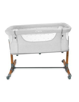 Ліжечко приставне дитяче MoMI Smart Bed 4in1 Light Gray (регулювання висоти, на коліщатках) Бежева LOZE00028 фото