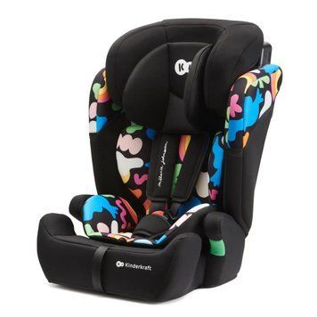 Автокресло Kinderkraft Comfort Up i-Size Happy Shapes (группа 1/2/3, от 76 до 150 см, 9-36 кг) Черное