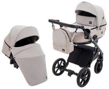 Коляска універсальна 2в1 Bair Kiwi Plus ECO (москітна сітка, сумка, козирок від сонця, дощовик) Бежева