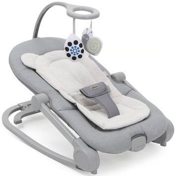 Укачивающий центр качели-шезлонг 2в1 Chicco Mia (до 18 кг, регулировка спинки, мелодии) Серый