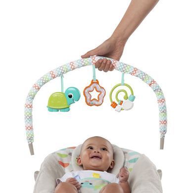 Укачивающий центр шезлонг-качели Bright Starts Happy Safari Bouncer (вибрация, мелодии, подвески)