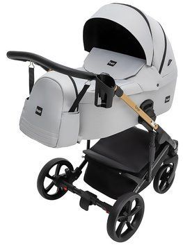 Коляска універсальна 2в1 Bair Onyx Soft (чохол на ніжки, сумка, кошик, підсклянник) Сіра