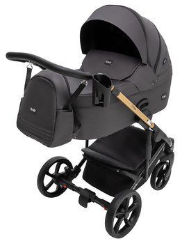 Коляска універсальна 2в1 Bair Onyx Soft (чохол на ніжки, сумка, кошик, підсклянник) Чорна
