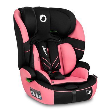 Автокресло Lionelo Levi One i-Size Pink Rose (группа 1/2/3, 9-36 кг, регулировка подголовника) Черно-розовое