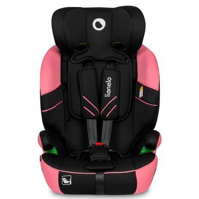 Автокресло Lionelo Levi One i-Size Pink Rose (группа 1/2/3, 9-36 кг, регулировка подголовника) Черно-розовое