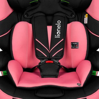 Автокресло Lionelo Levi One i-Size Pink Rose (группа 1/2/3, 9-36 кг, регулировка подголовника) Черно-розовое