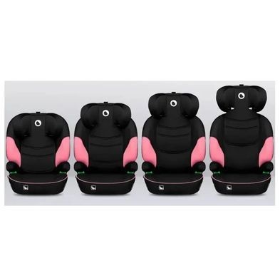 Автокрісло Lionelo Lars I-Size Pink Baby (група 2/3, 100-150 см, регулювання підголівника) Чорно-рожеве