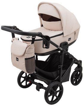 Коляска універсальна 2в1 Bair Ultra Soft (дощовик, москітна сітка, сумка, підсклянник, кошик) Бежева