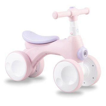 Велобег MoMi TOBIS Pink (4 колеса, пускает мыльные пузыри, фара, гудок, на батарейках) Розовый
