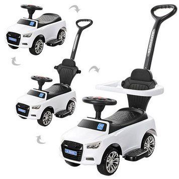 Каталка-толокар з батьківською ручкою Bambi M 3503A-1 Білий M 3503A-1 фото
