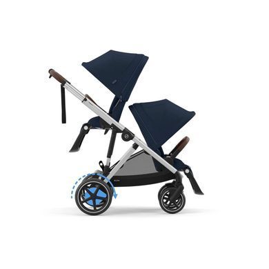 Коляска прогулочная с двухместным шасси Cybex eGazelle S SLV Ocean Blue Синяя